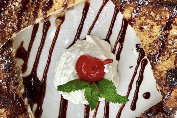 The Nook's S'mores stuffed French toast. Classic French toast stuffed with a marshmallow infused cream.